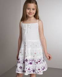 images (6) White Floral Hem Dress for Girls